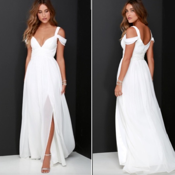 Lulu's Dresses & Skirts - Ocean of Elegance White Maxi Dress